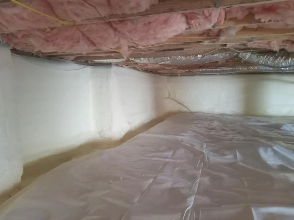 Crawl space encapsulation with closed-cell spray foam for Storm Damage Roof Repair in Orcutt